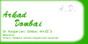arkad dombai business card